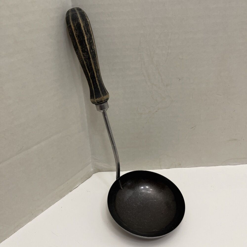 Vintage Boyle Stainless Steal Ladle Wooden Handle 10” Long Kitchen Utensil